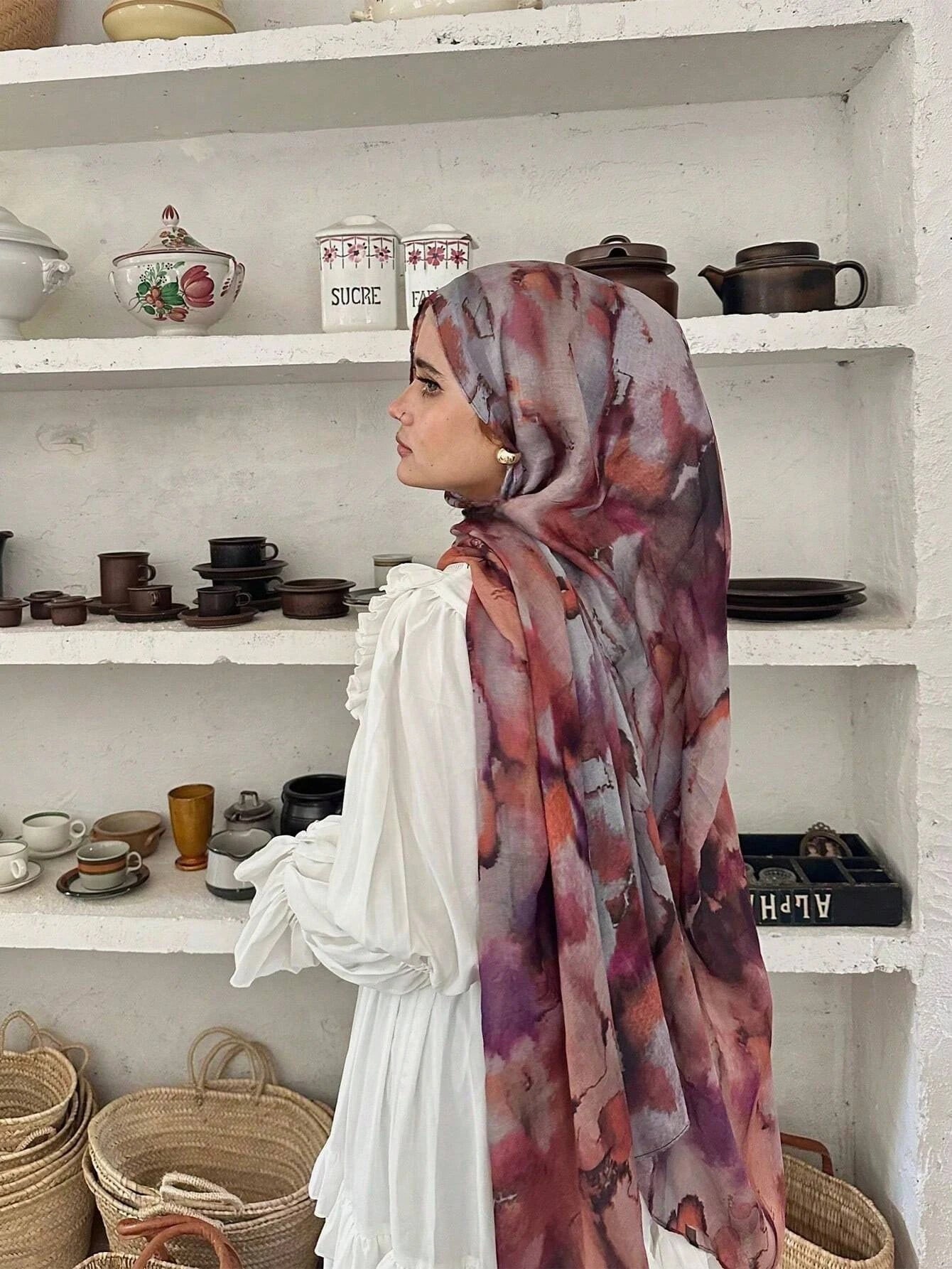 Amber Wash Hijab- Terracotta Ember