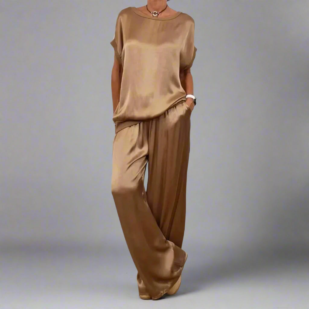 Soft Flow Satin Two-Piece Set