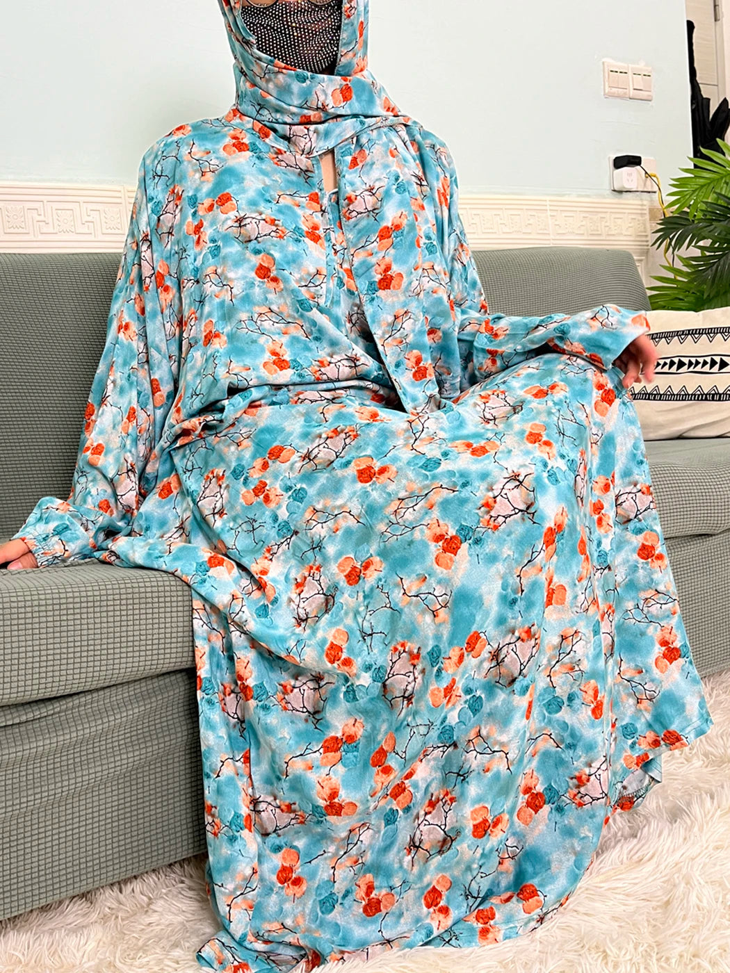 Floral Cotton Caftan