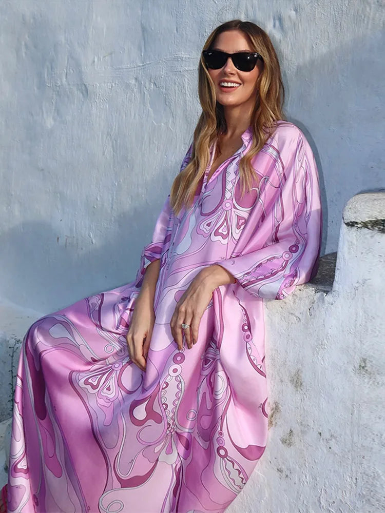 Geometric Satin Dress