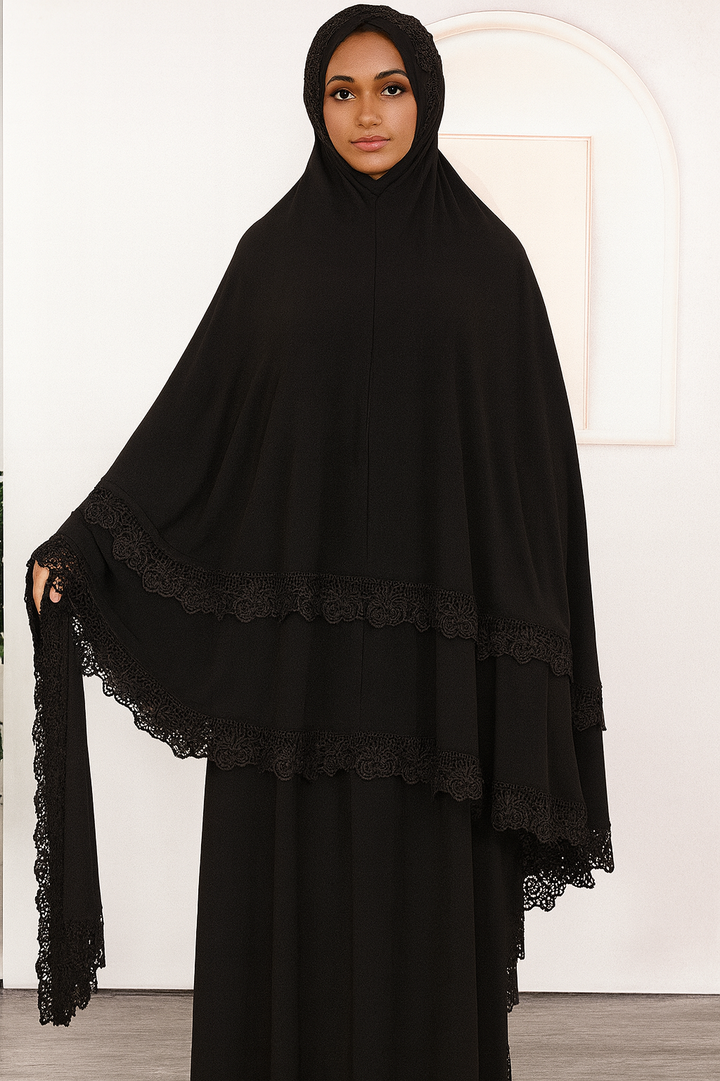 Two-Piece Lace Trim Prayer Set
