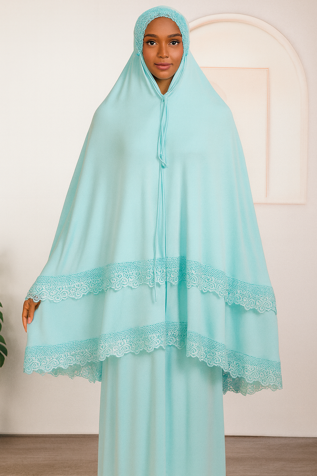 Two-Piece Lace Trim Prayer Set