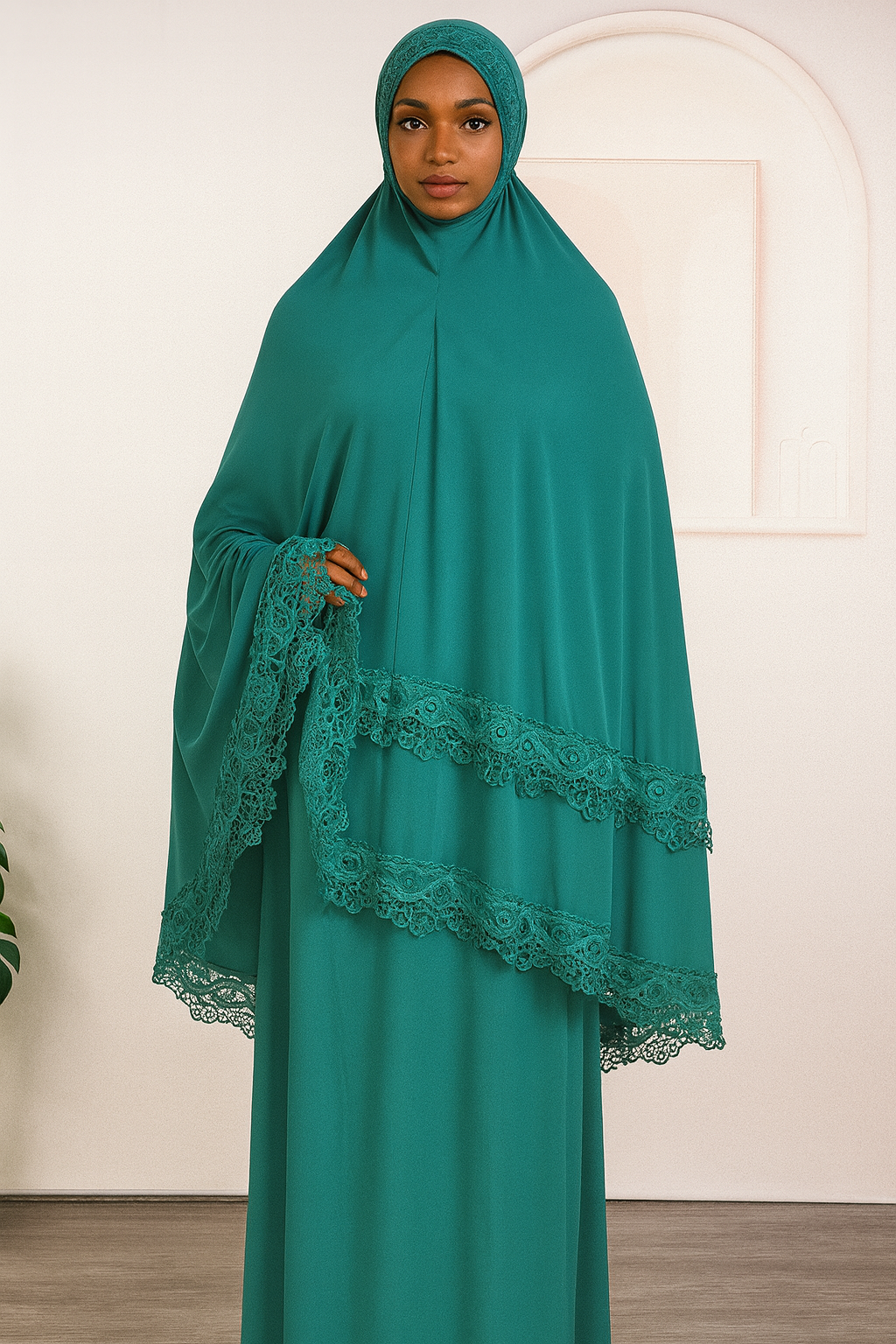Two-Piece Lace Trim Prayer Set