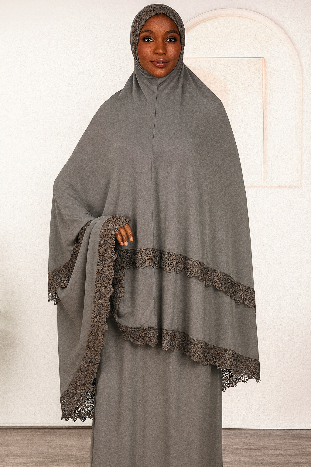 Two-Piece Lace Trim Prayer Set