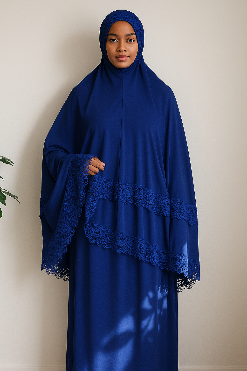 Two-Piece Lace Trim Prayer Set