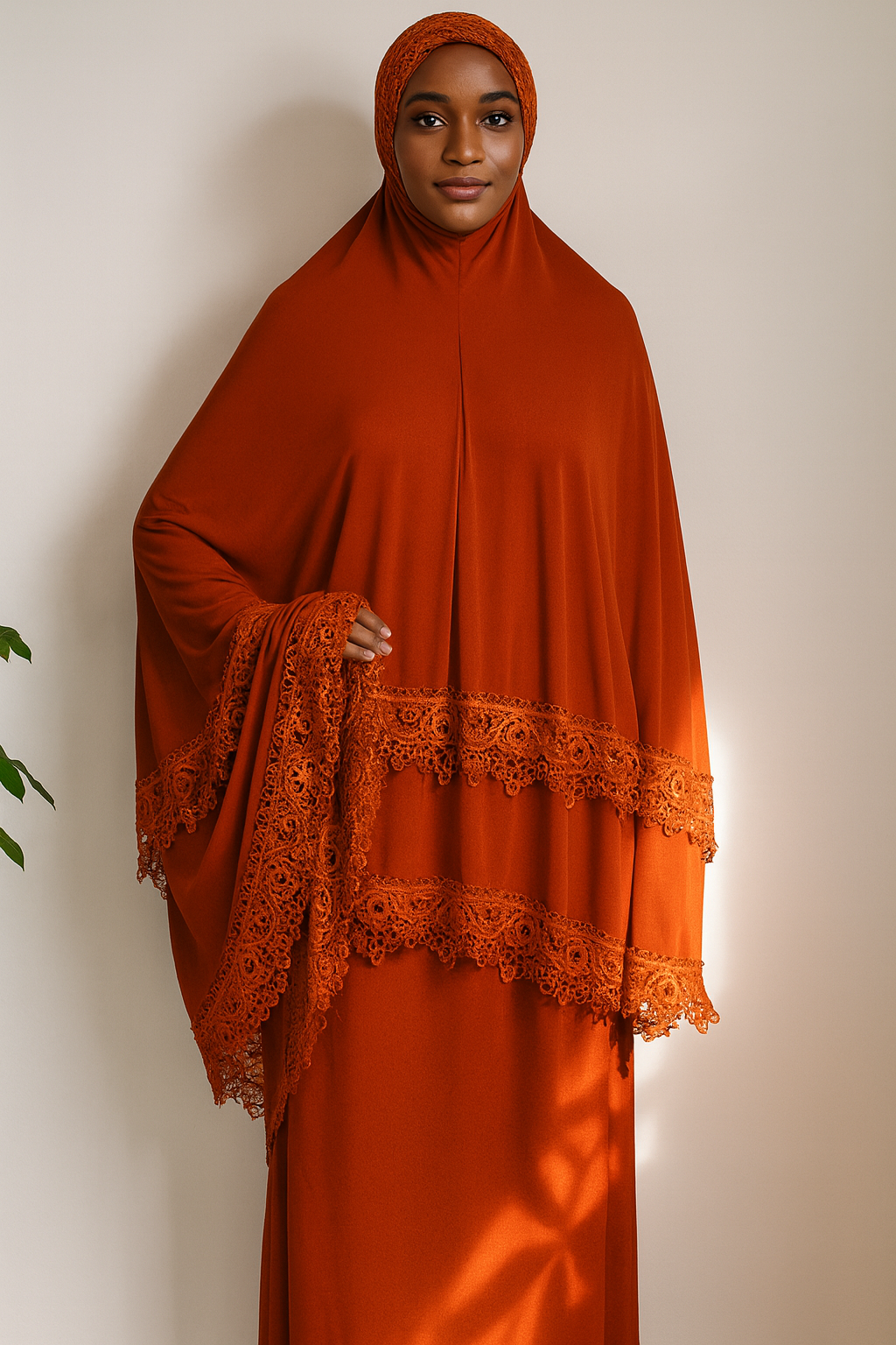 Two-Piece Lace Trim Prayer Set