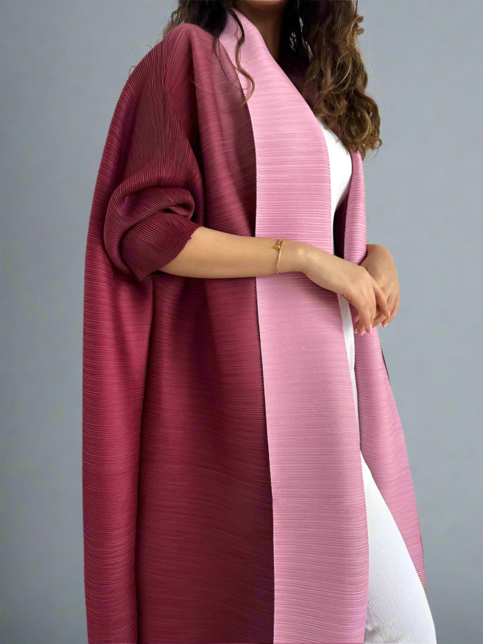 Pleated Ombre Pink Abaya