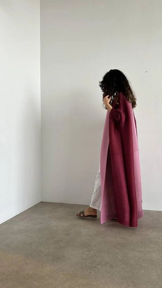 Pleated Ombre Pink Abaya