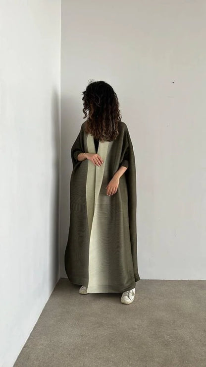 Pleated Ombre Green Abaya