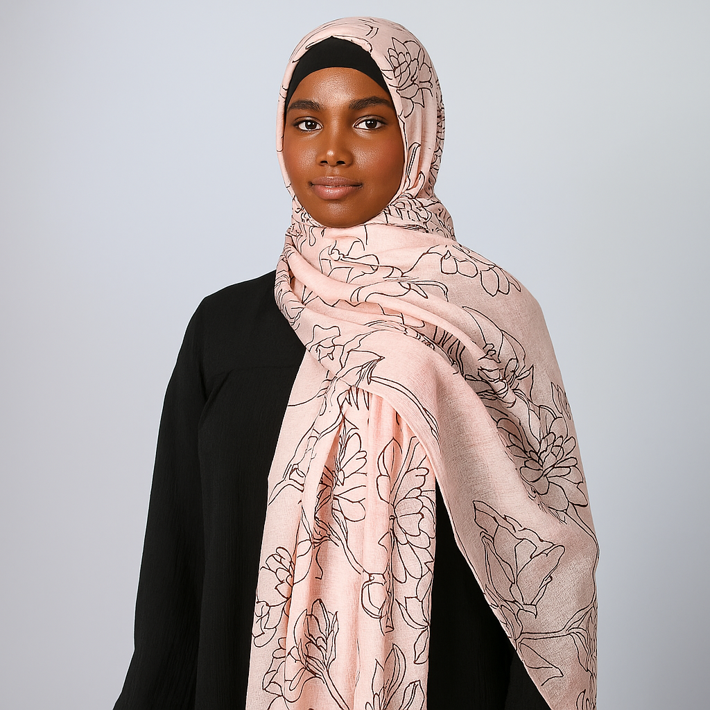 Amber Wash Headscarf - Pale Rosewood
