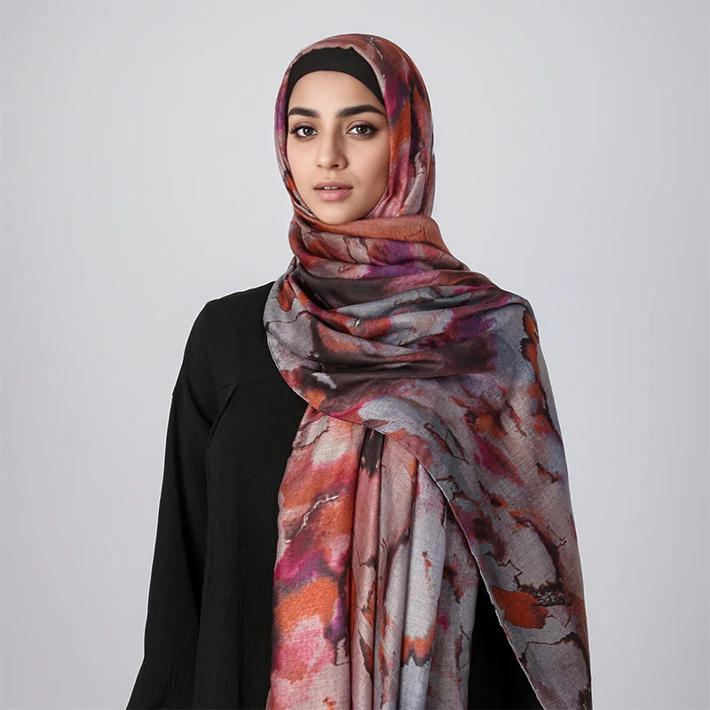 Amber Wash Hijab- Terracotta Ember