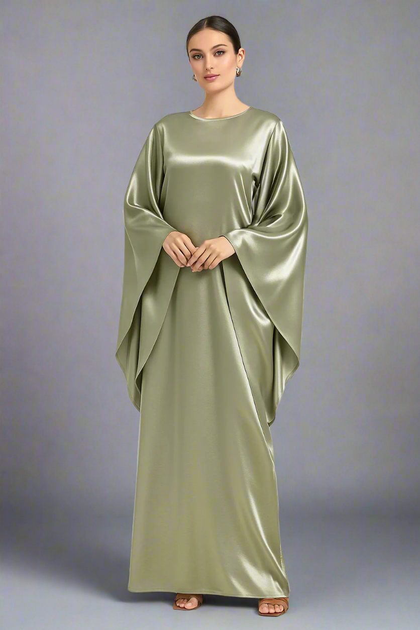 Satin Cape Dress 