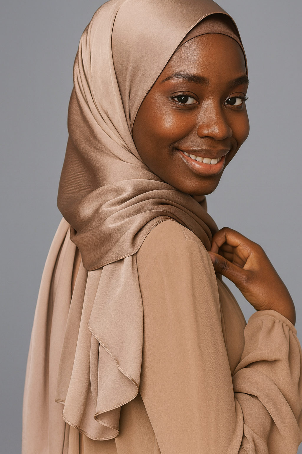Crinkle Satin Hijab Vanilla Silk