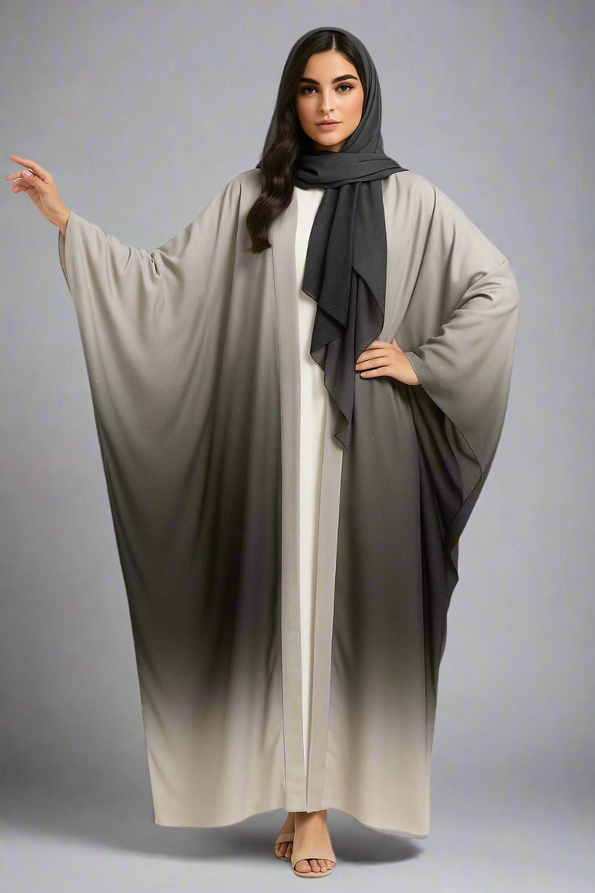 Gradient Abaya & Scarf Set 