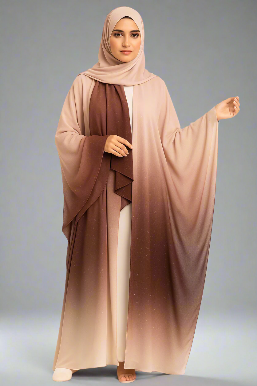 Gradient Abaya & Scarf Set 