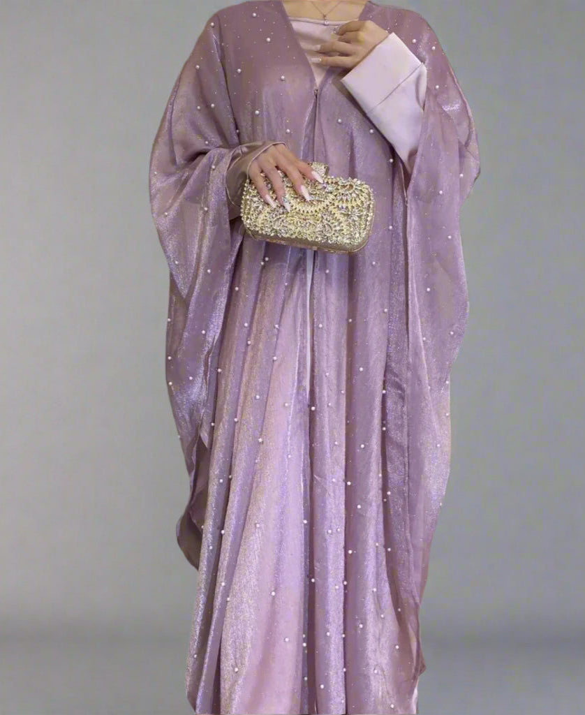 New Eid Muslim Women Dubai 2 Piece Set Party Dresses Pearls Ramadan Islam Morocco Abayas Kaftan Vestidos Jalabiya Arab Long Robe 