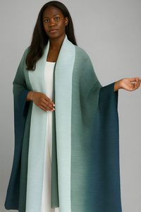 Pleated Ombre Blue Caftan