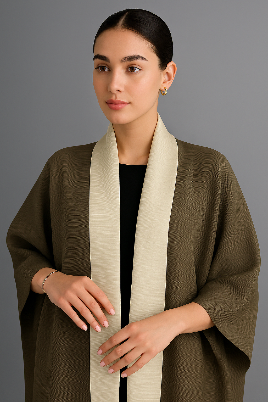 Pleated Ombre Green Abaya 