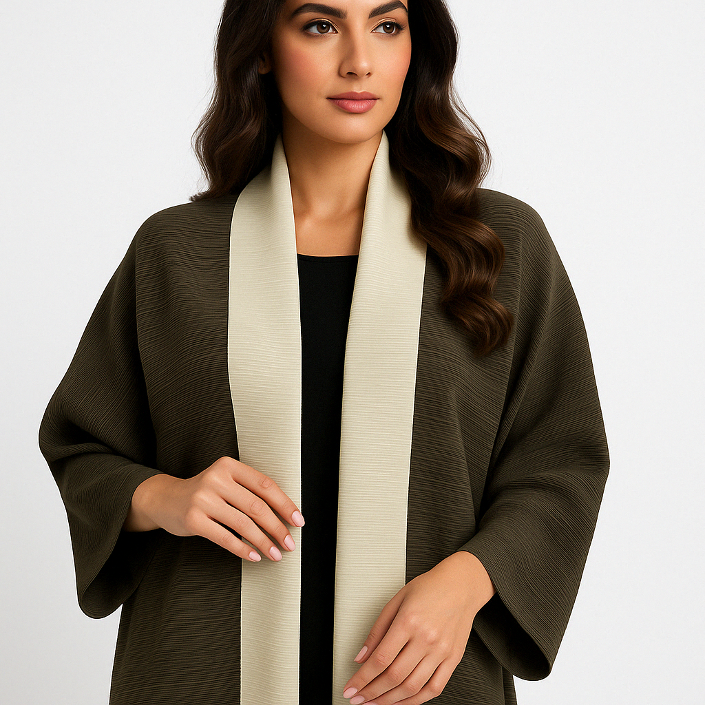Pleated Ombre Green Abaya 