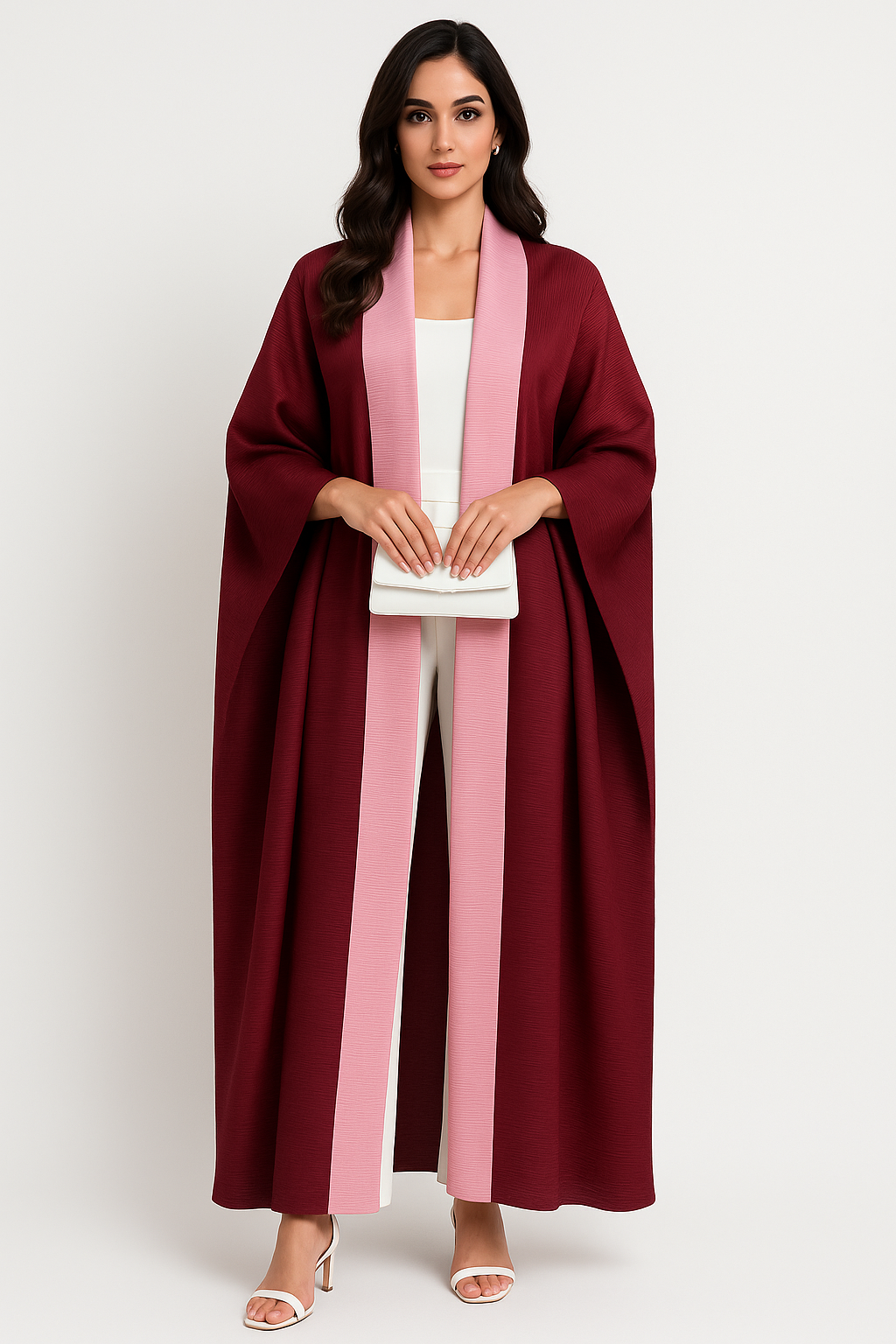 Pleated Ombre Pink Abaya 