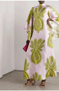 Retro Maxi Dress in Draped Silhouette