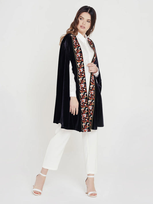 Palestine embroidery cape Black/red