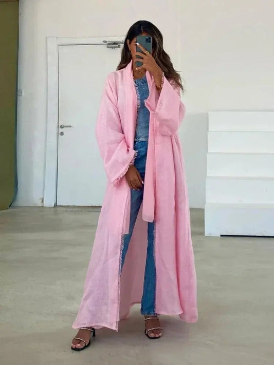 Ruman Cotton Candy Linen Kaftan 