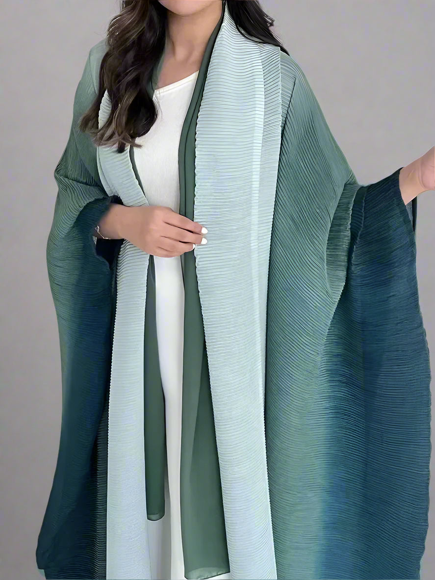 Ruman High-Quality Ombre Abaya - Stylish, Comfortable & Perfect for Ramadan Celebrations 