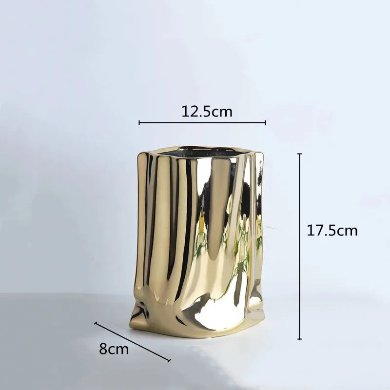 Silver Ceramic Vase