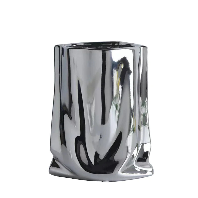 Silver Ceramic Vase