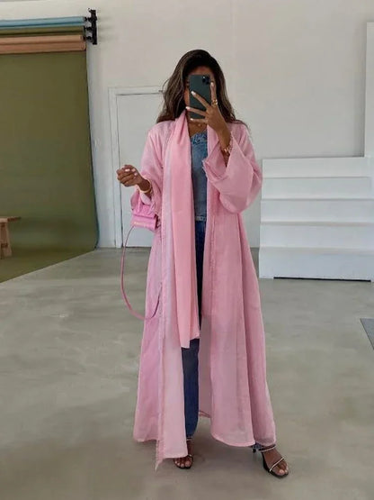 Ruman Cotton Candy Linen Kaftan