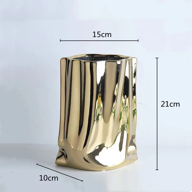 Silver Ceramic Vase