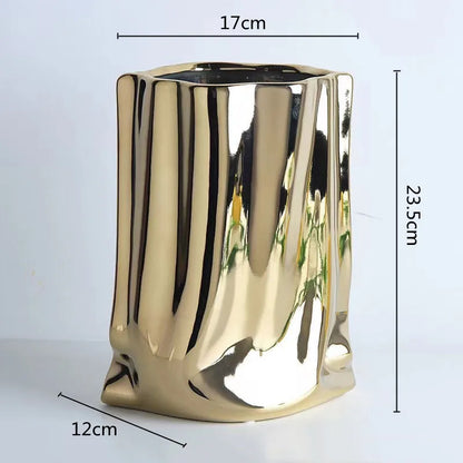 Silver Ceramic Vase