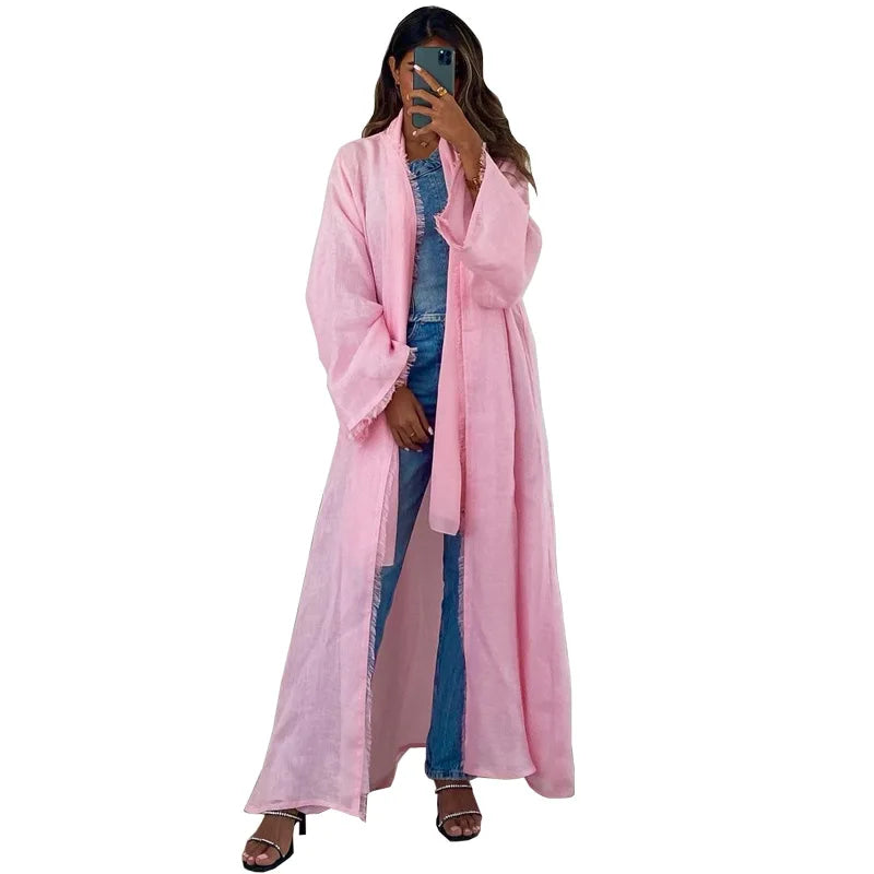 Ruman Cotton Candy Linen Kaftan