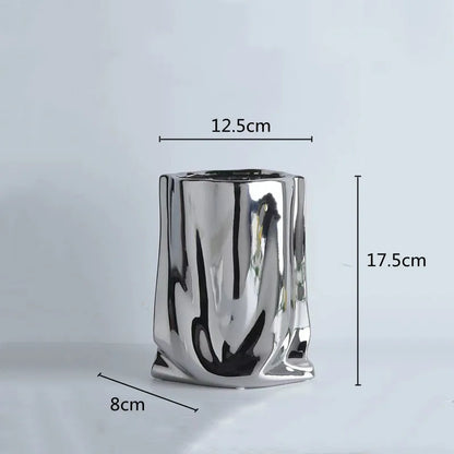 Silver Ceramic Vase