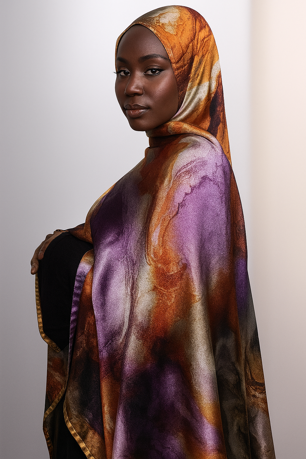 Silky Marble Hijab Petal
