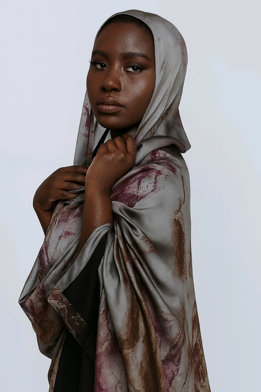 Silky Marble Hijab Smoke Quartz