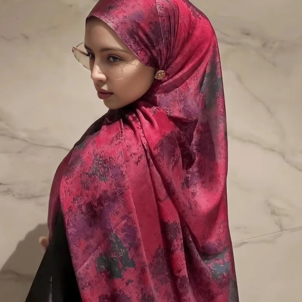 Silky Marble Shawl Fuchsia