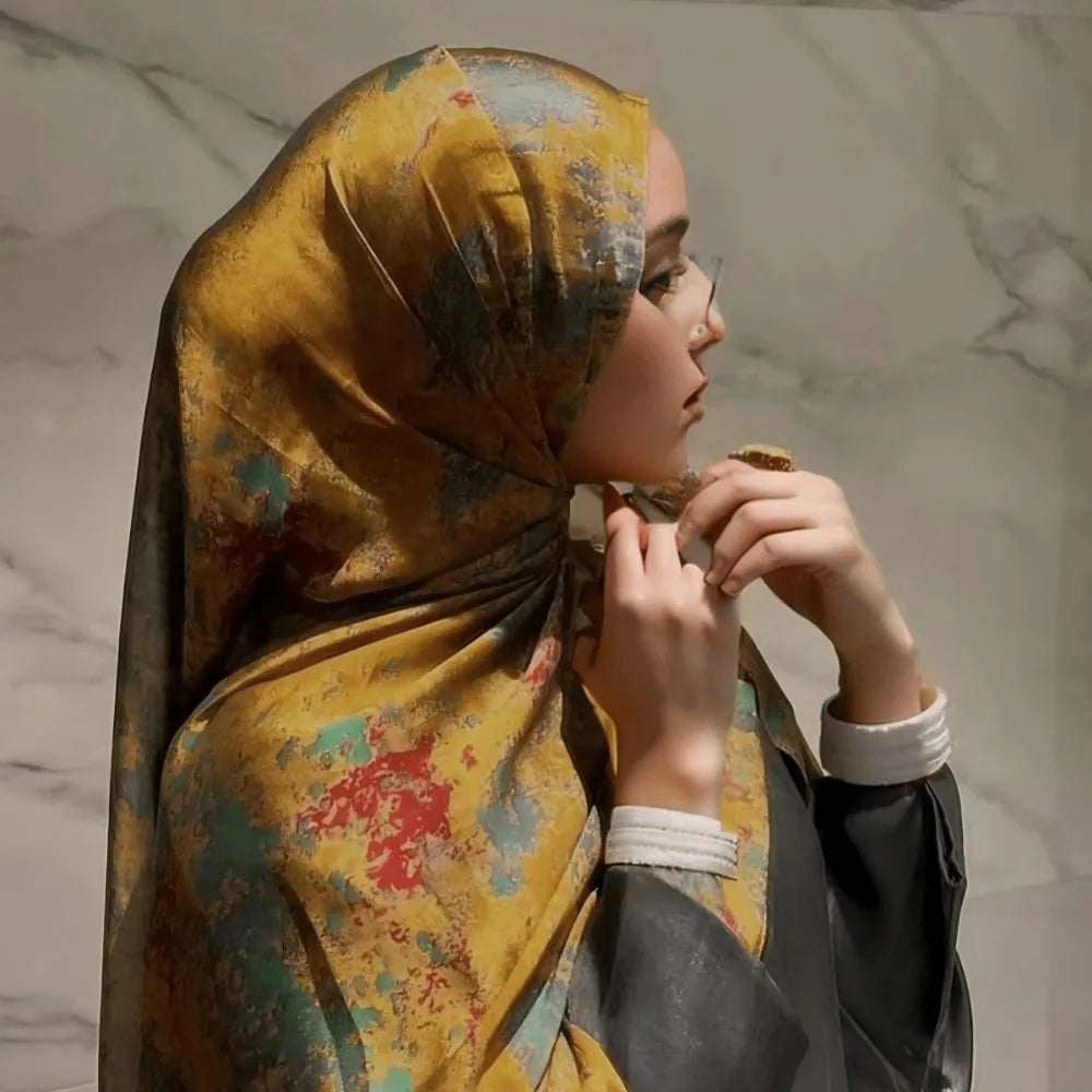 Silky Marble Shawl  Golden