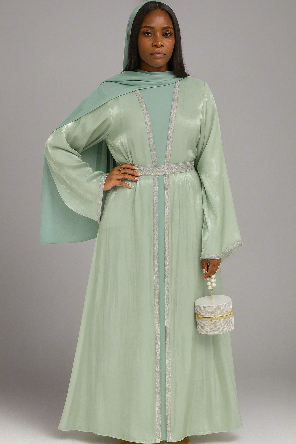 Velour Caftan and Dress Set