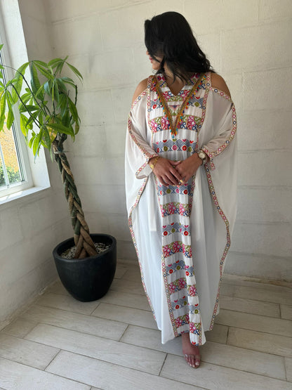 White Kaftan with Embroidery