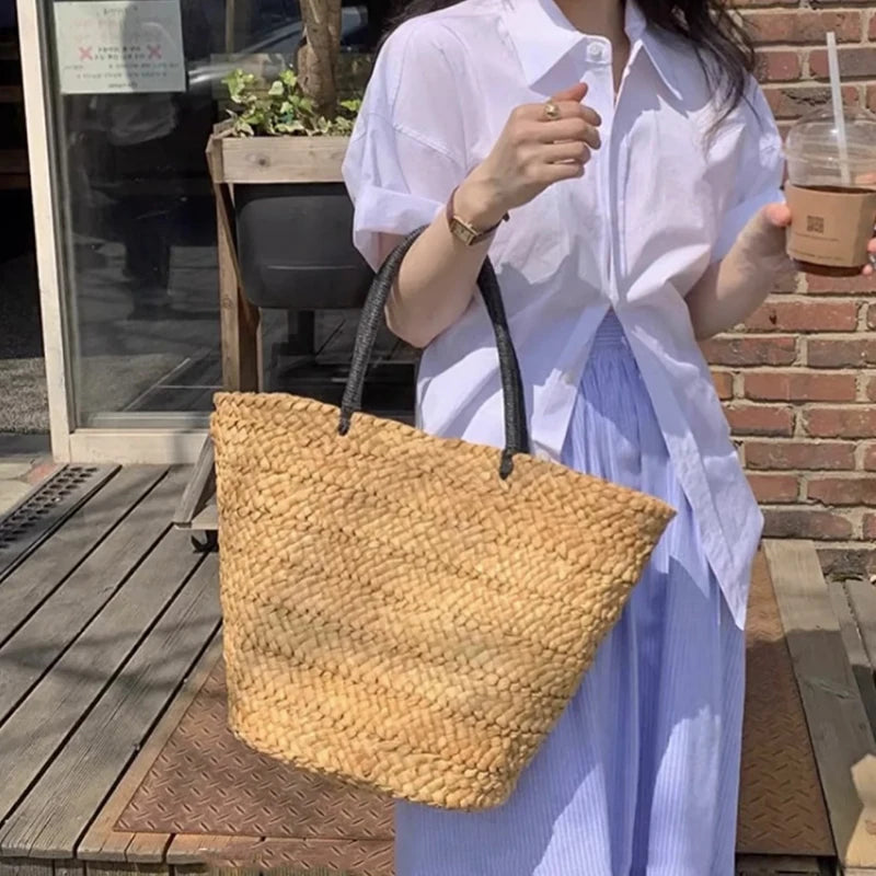 Woven Straw Tote Bag