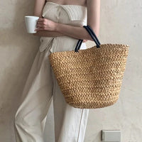 Woven Straw Tote Bag