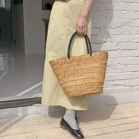 Woven Straw Tote Bag