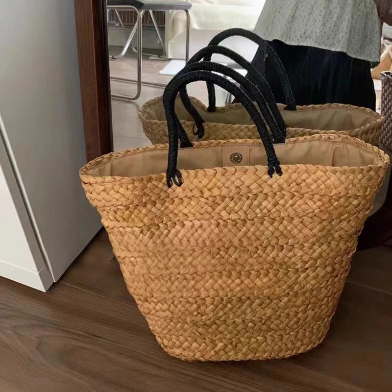 Woven Straw Tote Bag
