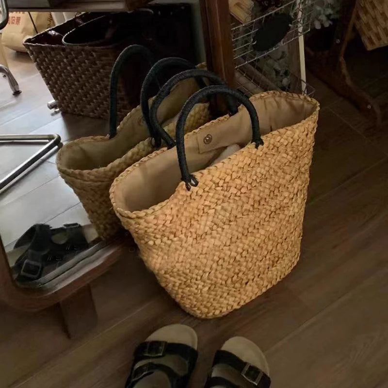 Woven Straw Tote Bag
