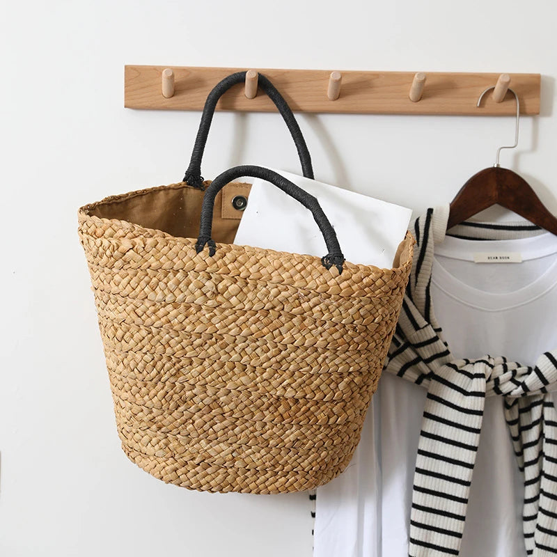 Woven Straw Tote Bag