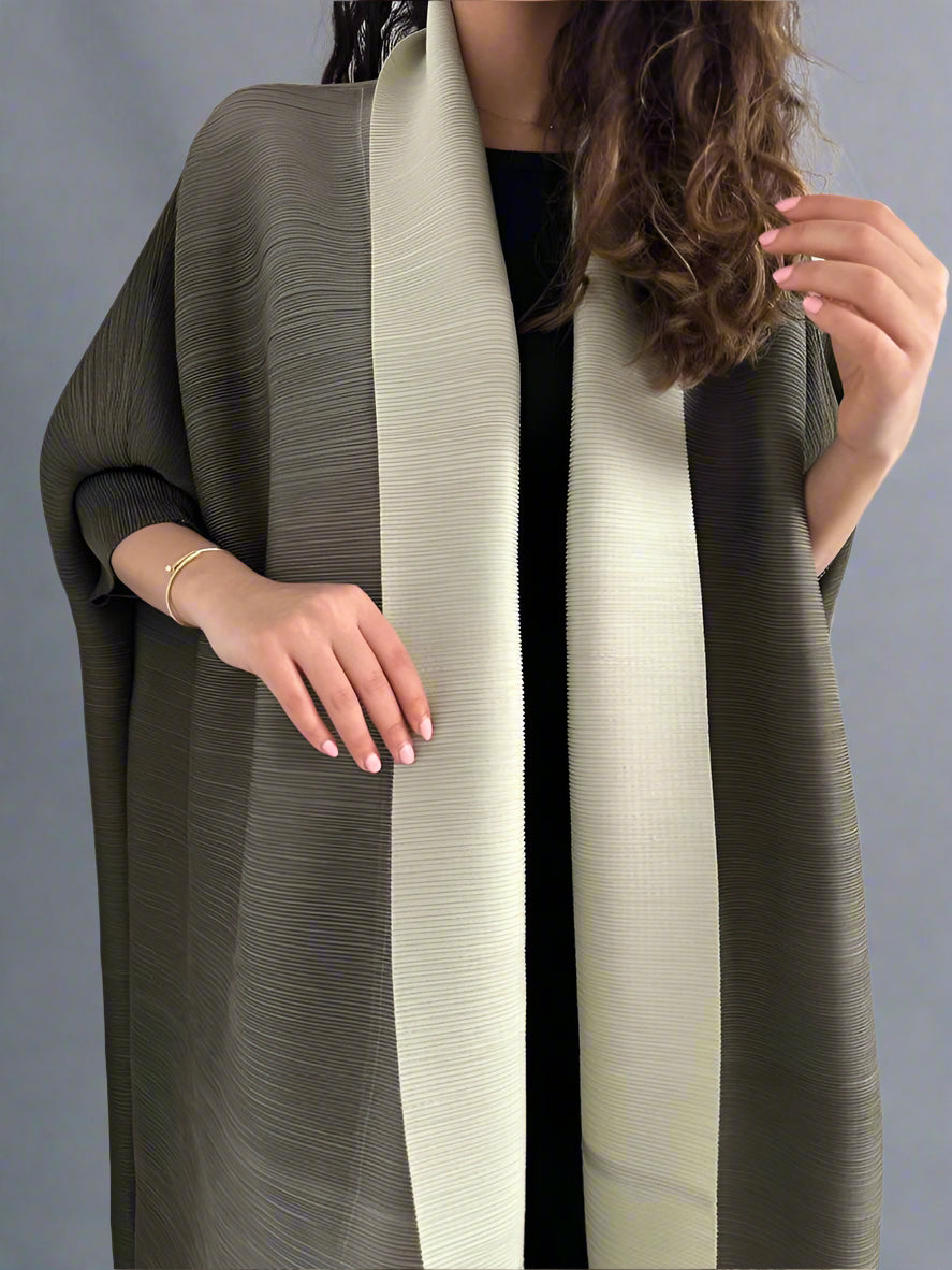 Pleated Ombre Green Abaya