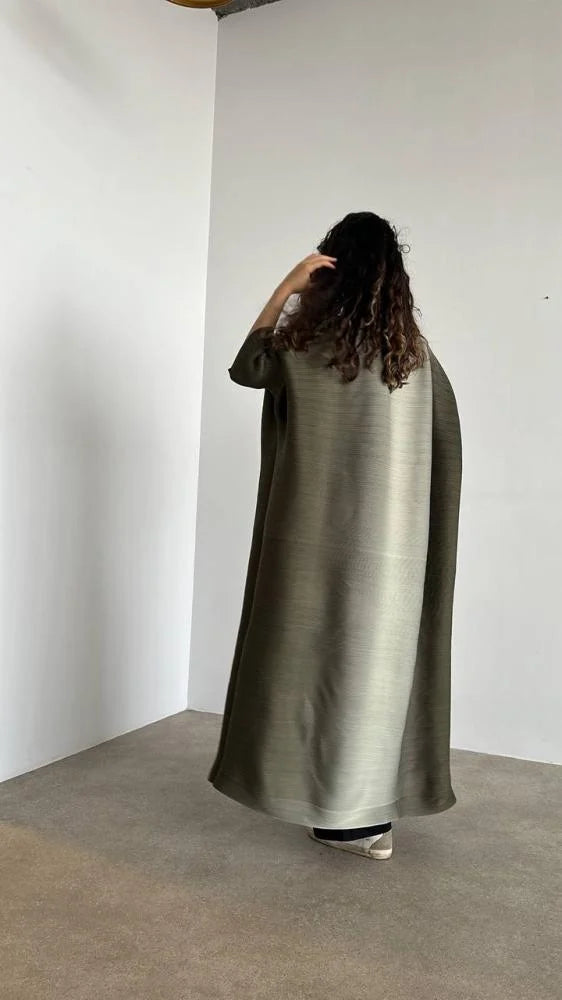 Pleated Ombre Green Abaya